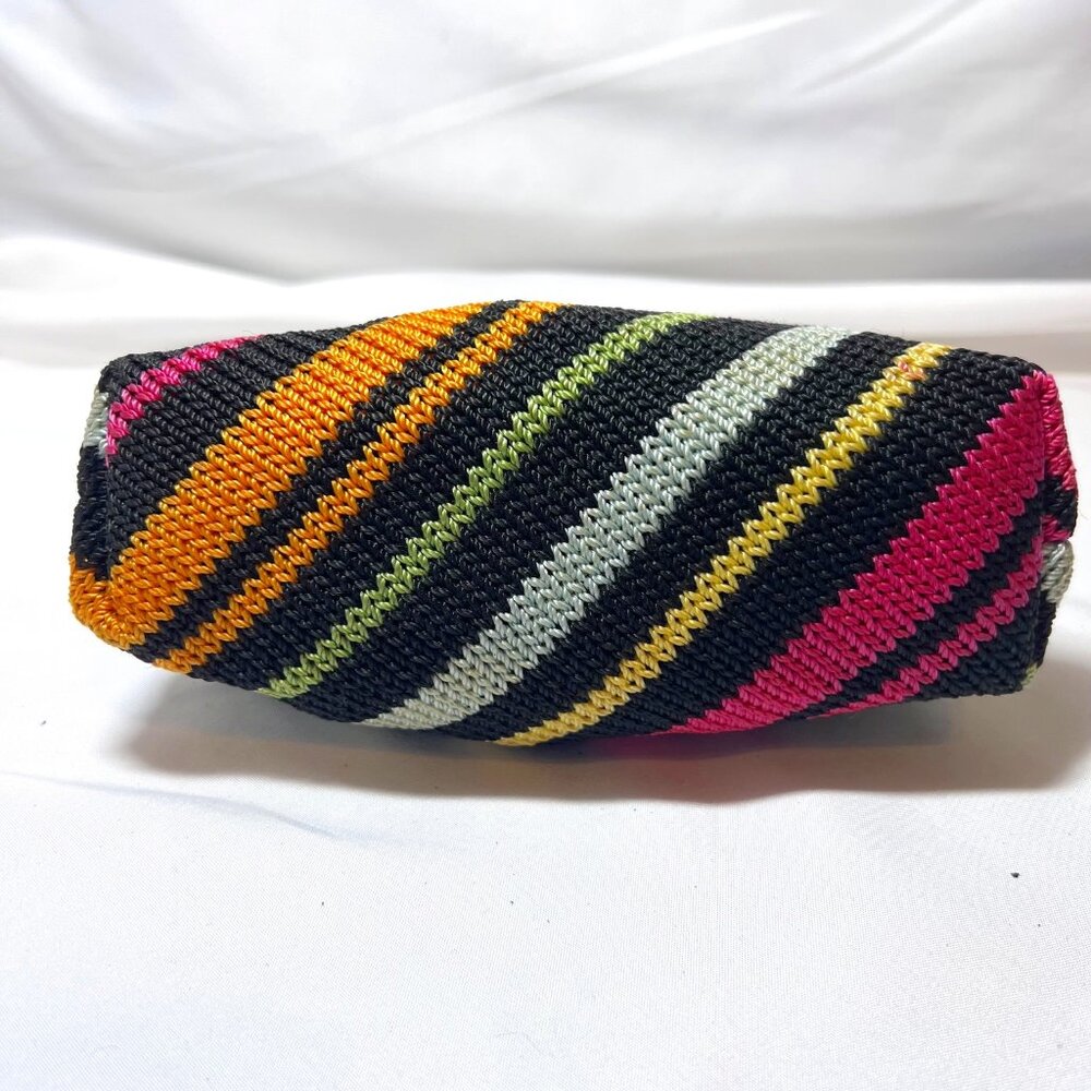 The Sak-Miniture Purse-Black/Fuchsia/Green/Yellow Stripes-Lined Pink-Wrist Purse - Picture 8 of 16